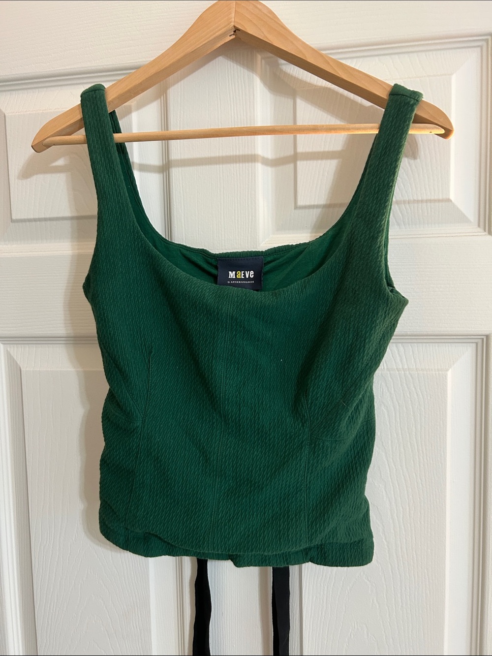 Maeve Forest Green Textured Scoop Camisole Corset Back